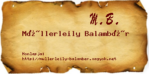 Müllerleily Balambér névjegykártya